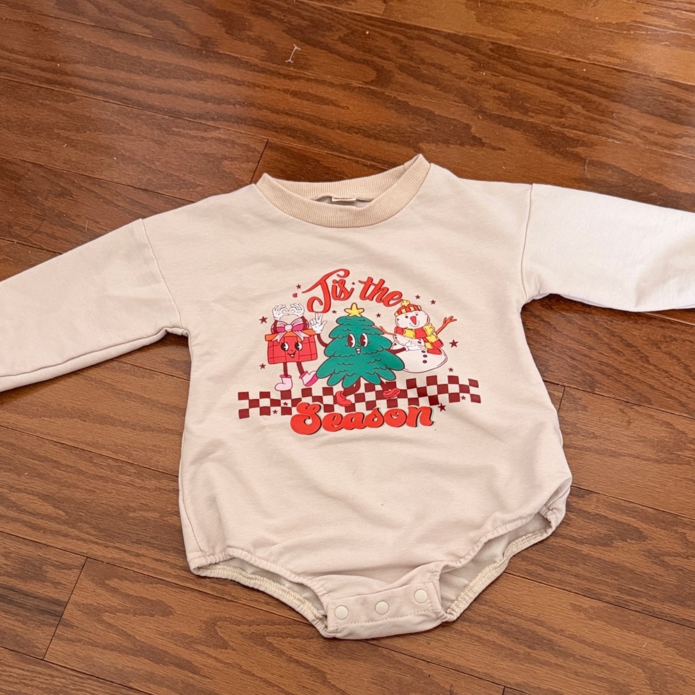 SHEIN Cream Holiday Bodysuit